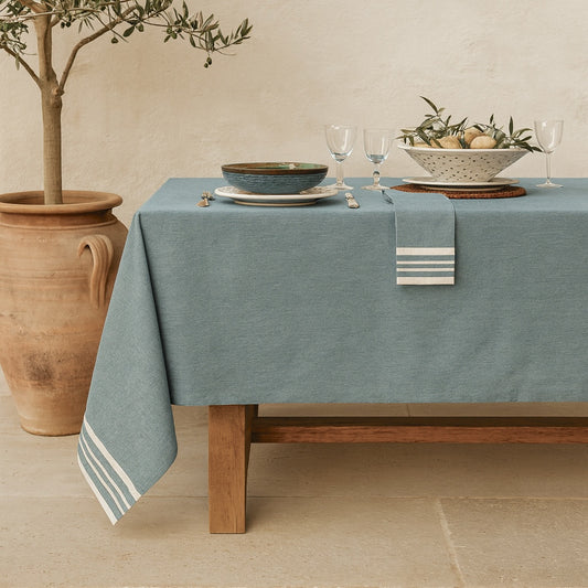 Nappe + 8 serviettes coton 180x300 MAHDIA