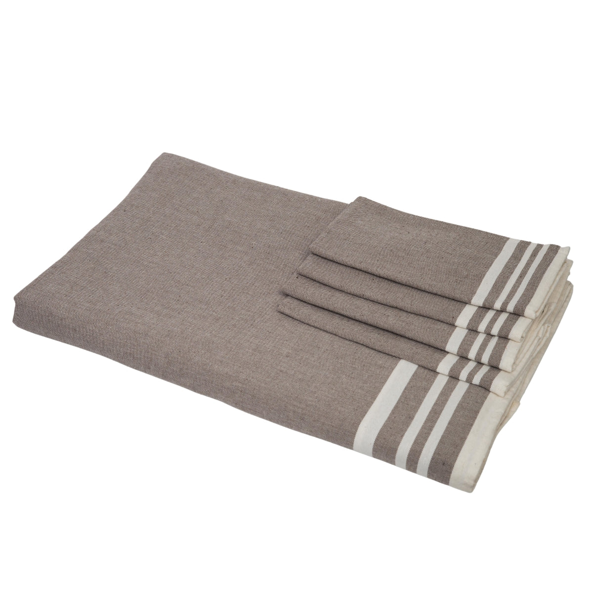 Nappe + 8 serviettes coton 180x300 MAHDIA