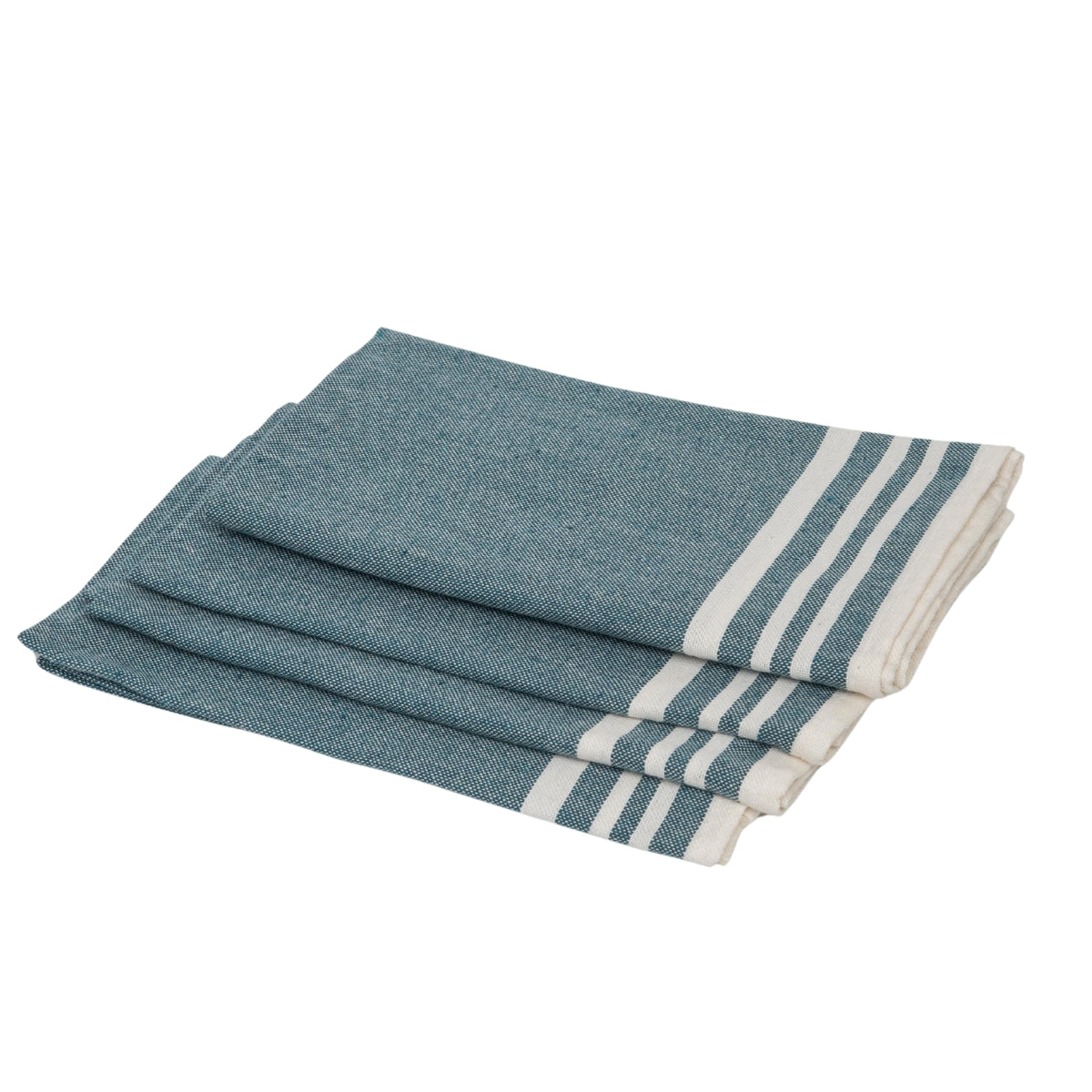 Serviette de table (x4) coton 45x45 MAHDIA - bleu pétrole