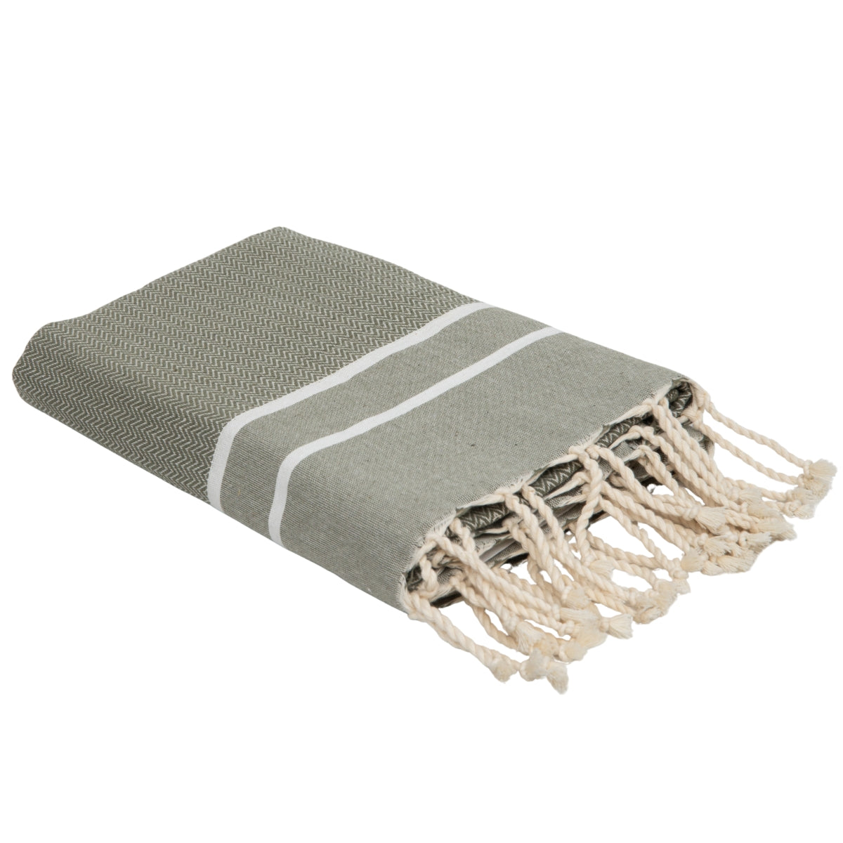 Fouta jacquard coton 100x200 SIENNA vert olive