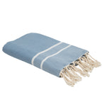 Fouta jacquard coton 100x200 SIENNA bleu orage