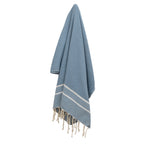 Fouta jacquard coton 100x200 SIENNA bleu orage