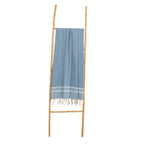 Fouta jacquard coton 100x200 SIENNA bleu orage