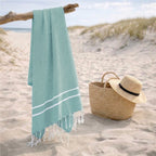 Fouta jacquard coton 100x200 SIENNA vert jade