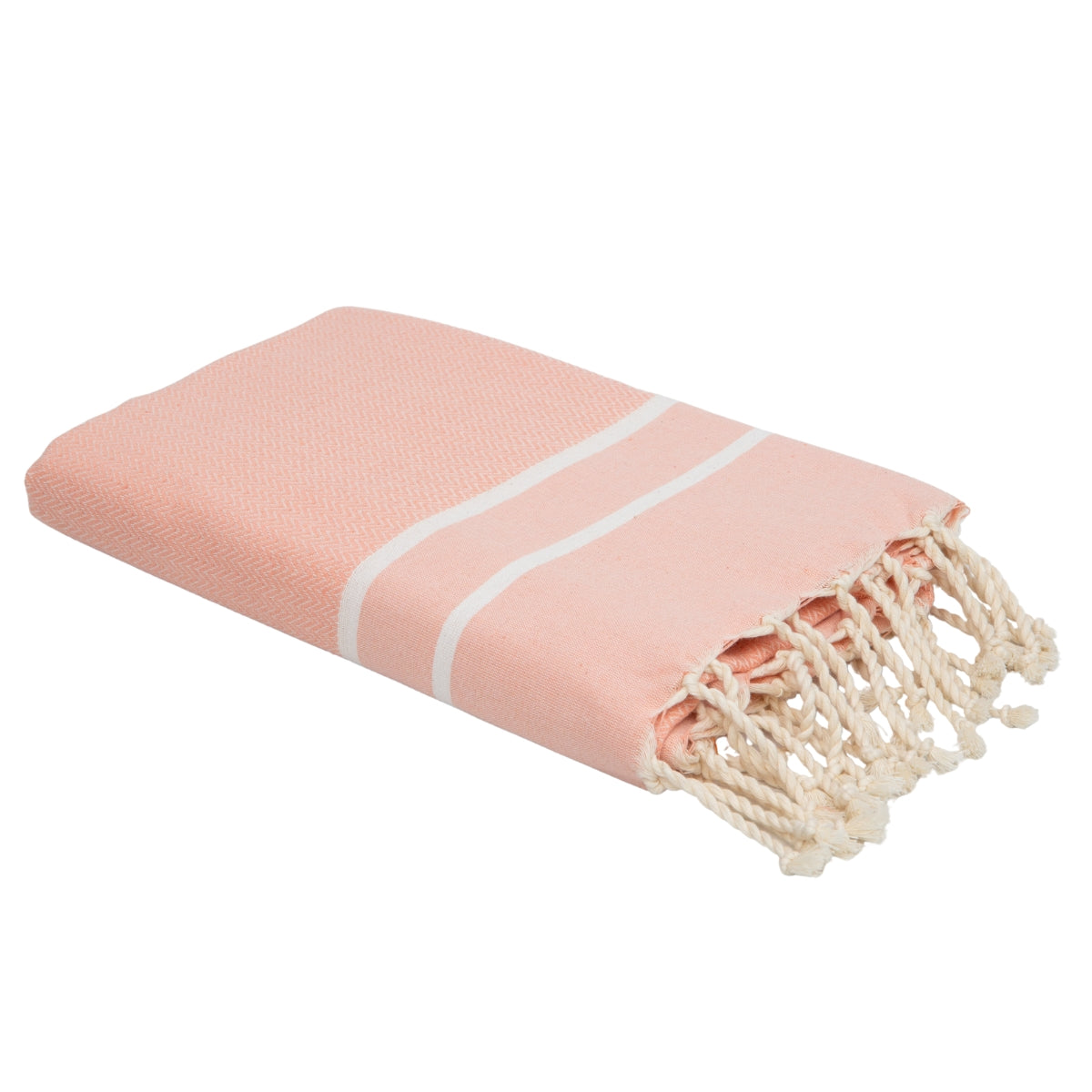 Fouta jacquard coton 100x200 SIENNA rose poudré