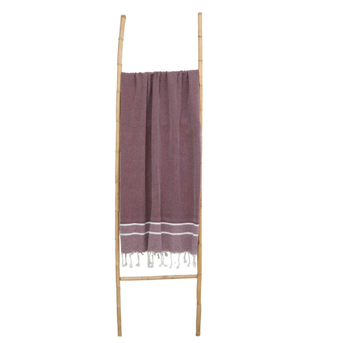 Fouta jacquard coton 100x200 SIENNA rouge bordeaux