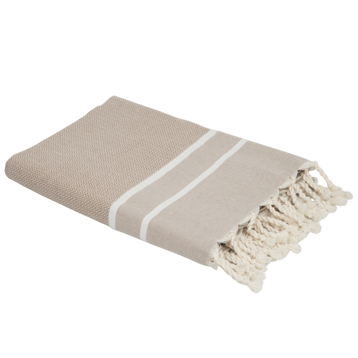 Fouta jacquard coton 100x200 SIENNA latte