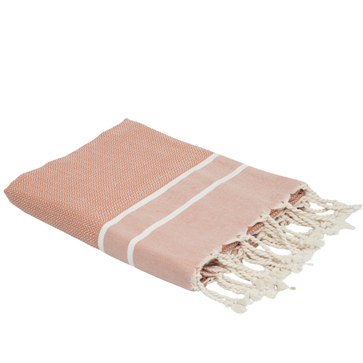 Fouta jacquard coton 100x200 SIENNA rose argile