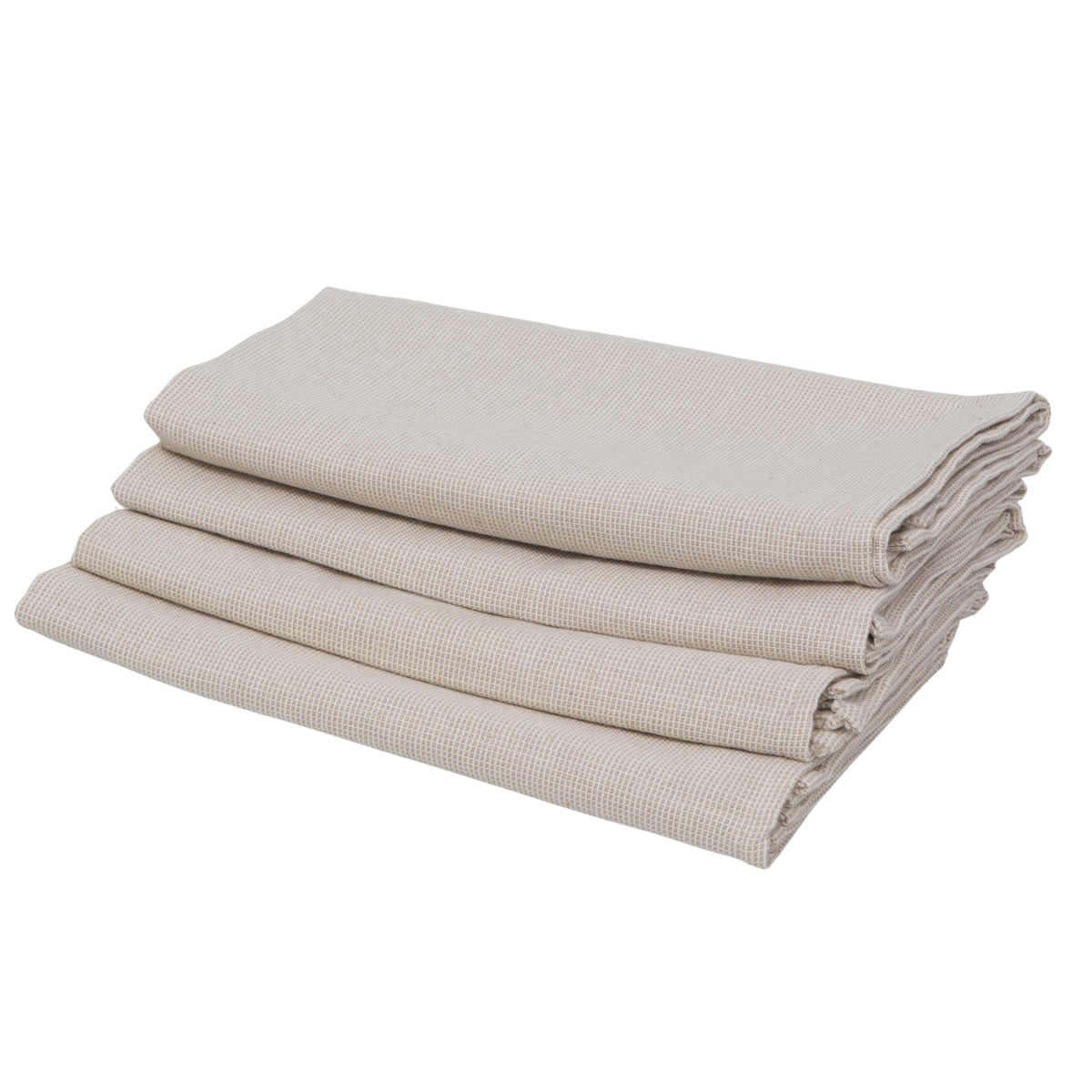 Lot de 4 serviettes de table coton 45x45 COLETTE - taupe clair