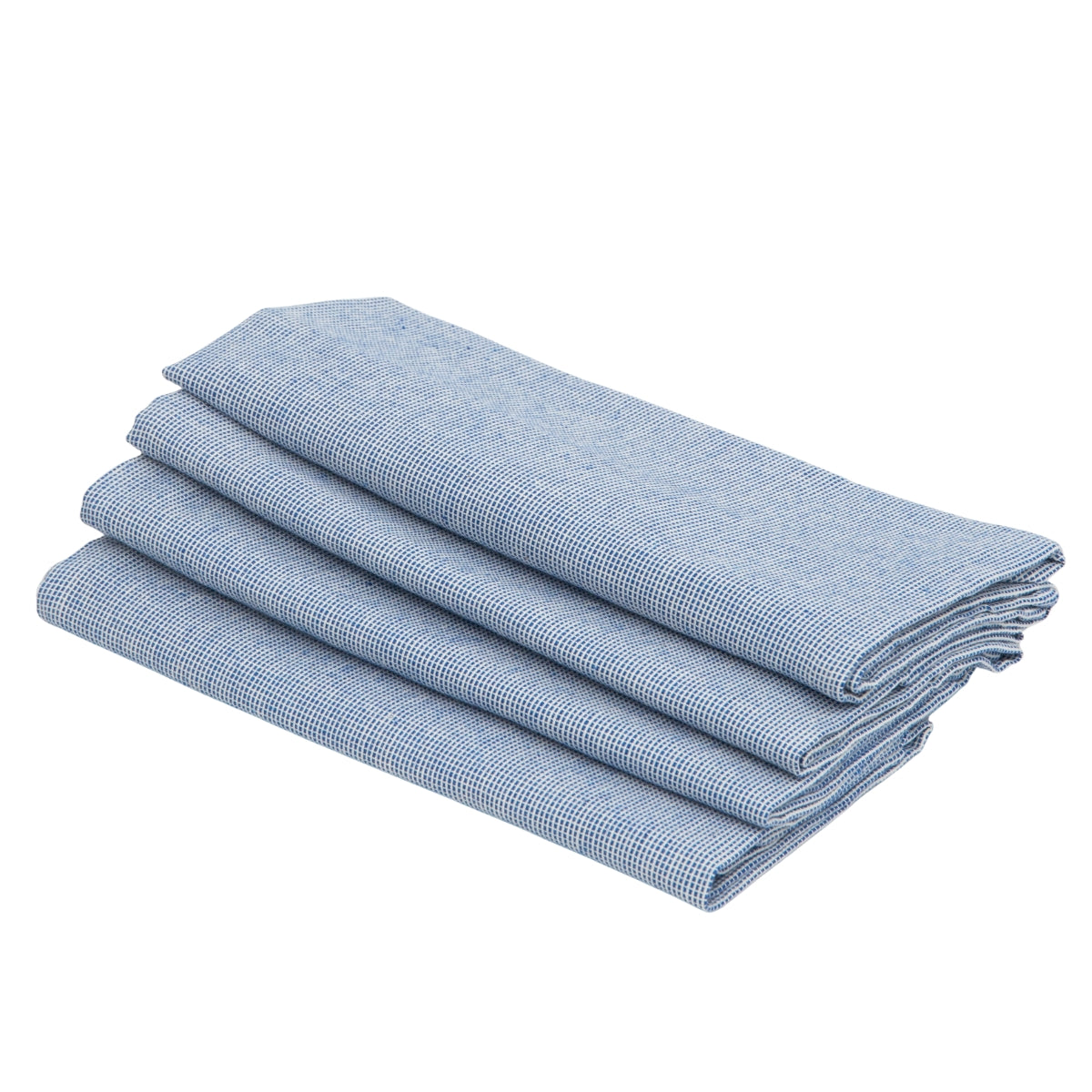 Lot de 4 serviettes de table coton 45x45 COLETTE - bleu grec