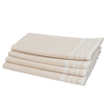 Lot de 4 serviettes de table coton 45x45 GUETARY beige lin / blanc