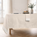 Lot de 4 serviettes de table coton 45x45 GUETARY beige lin / blanc