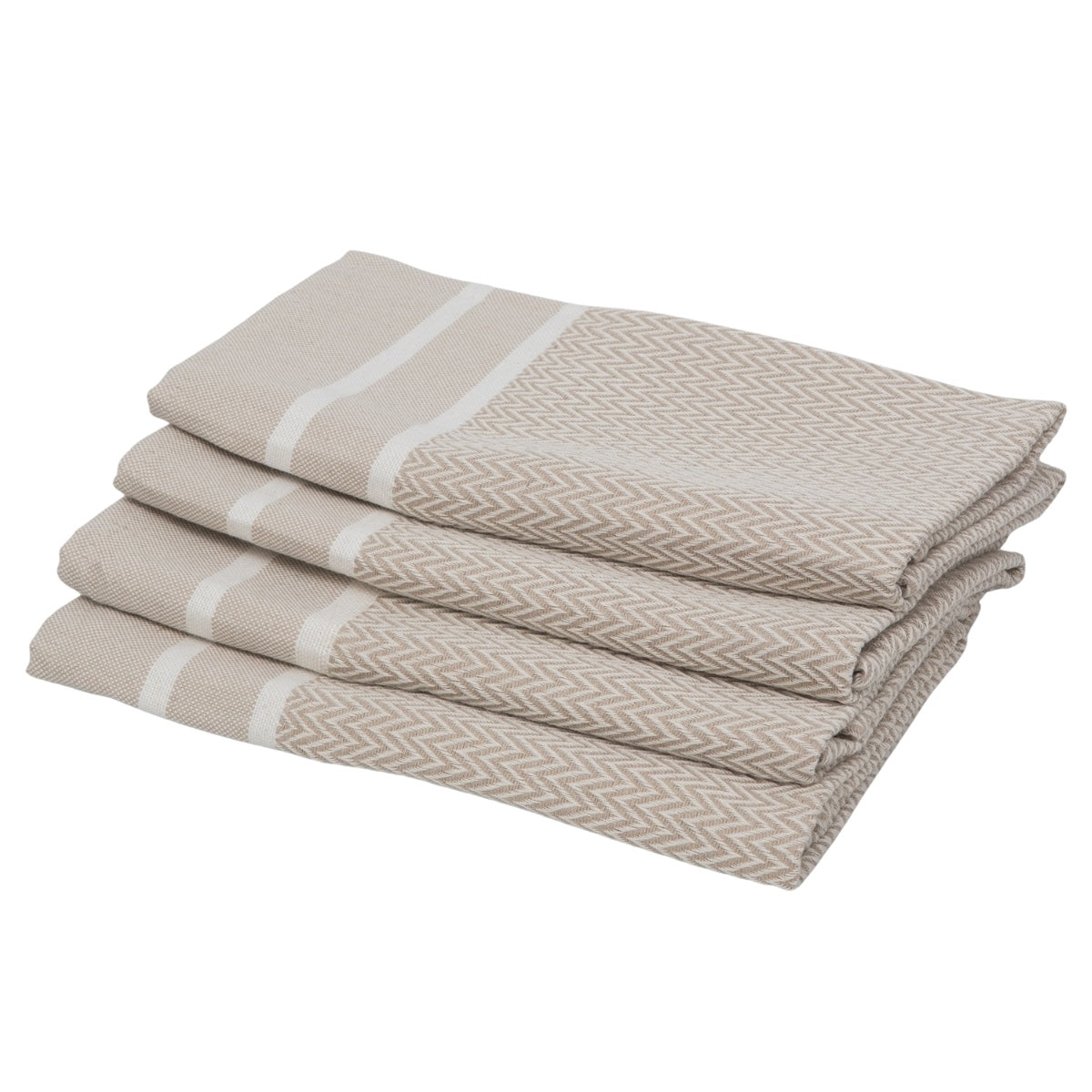 Lot de 4 serviettes de table coton 45x45 SIENNA beige