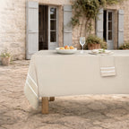 Nappe + 8 serviettes coton 160x300 SIENNA beige