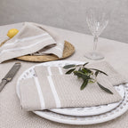 Nappe + 8 serviettes coton 160x300 SIENNA beige