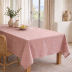 Nappe + 8 serviettes coton 180x300 COLETTE - rouge tomette