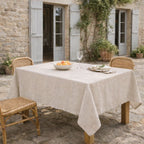 Nappe + 8 serviettes coton 180x300 COLETTE - taupe clair