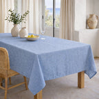 Nappe + 8 serviettes coton 180x300 COLETTE - bleu grec