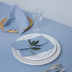 Nappe + 8 serviettes coton 180x300 COLETTE - bleu grec
