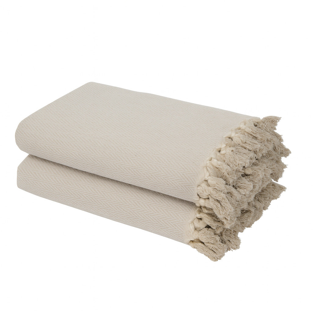 Set de 2 plaids coton 160x250 MEGEVE