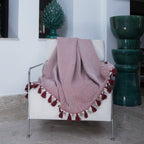 Plaid coton rouge bordeaux MEGEVE - 130x170 cm