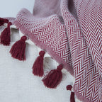 Plaid coton rouge bordeaux MEGEVE - 130x170 cm