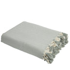 Plaid coton vert céladon MEGEVE - 160x250 cm