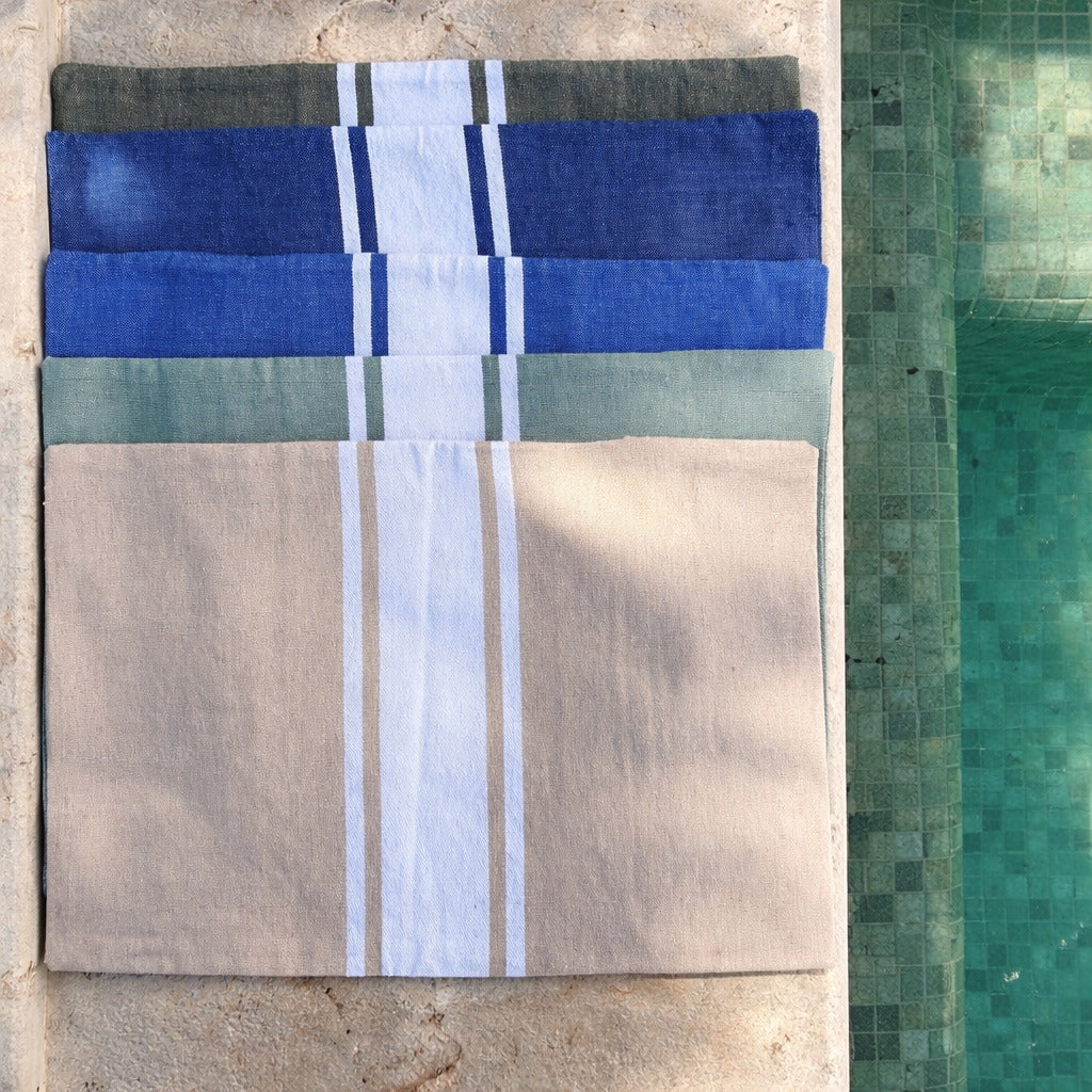 coussin de plage coton 39x25 ST TROPEZ - vert sauge