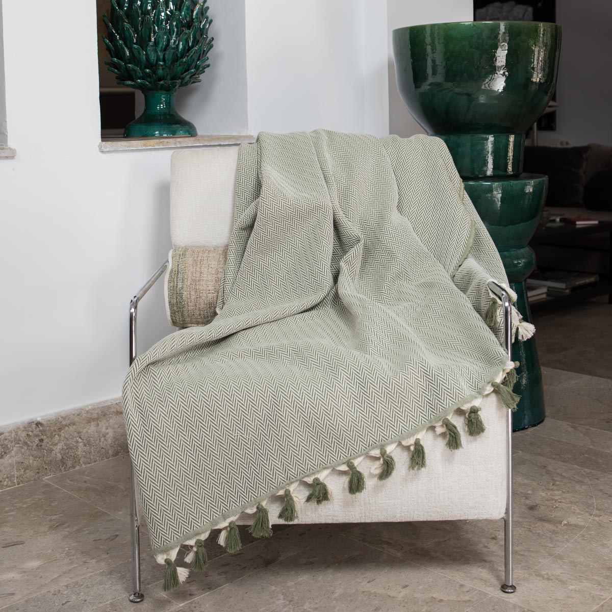 Set de 2 plaids coton 130x170 MEGEVE