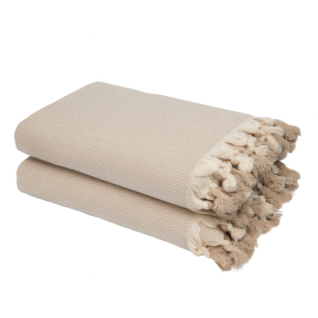 Set de 2 plaids coton 160x250 MEGEVE