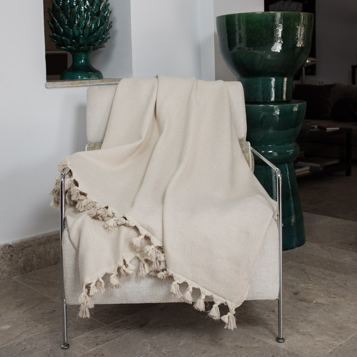 Set de 2 plaids coton 130x170 MEGEVE