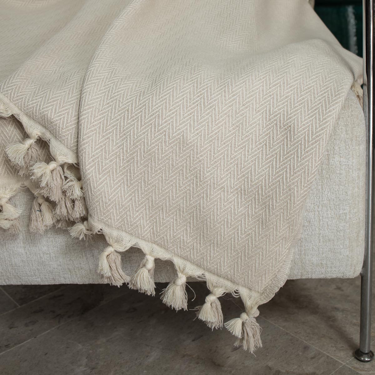 Set de 2 plaids coton 160x250 MEGEVE lin