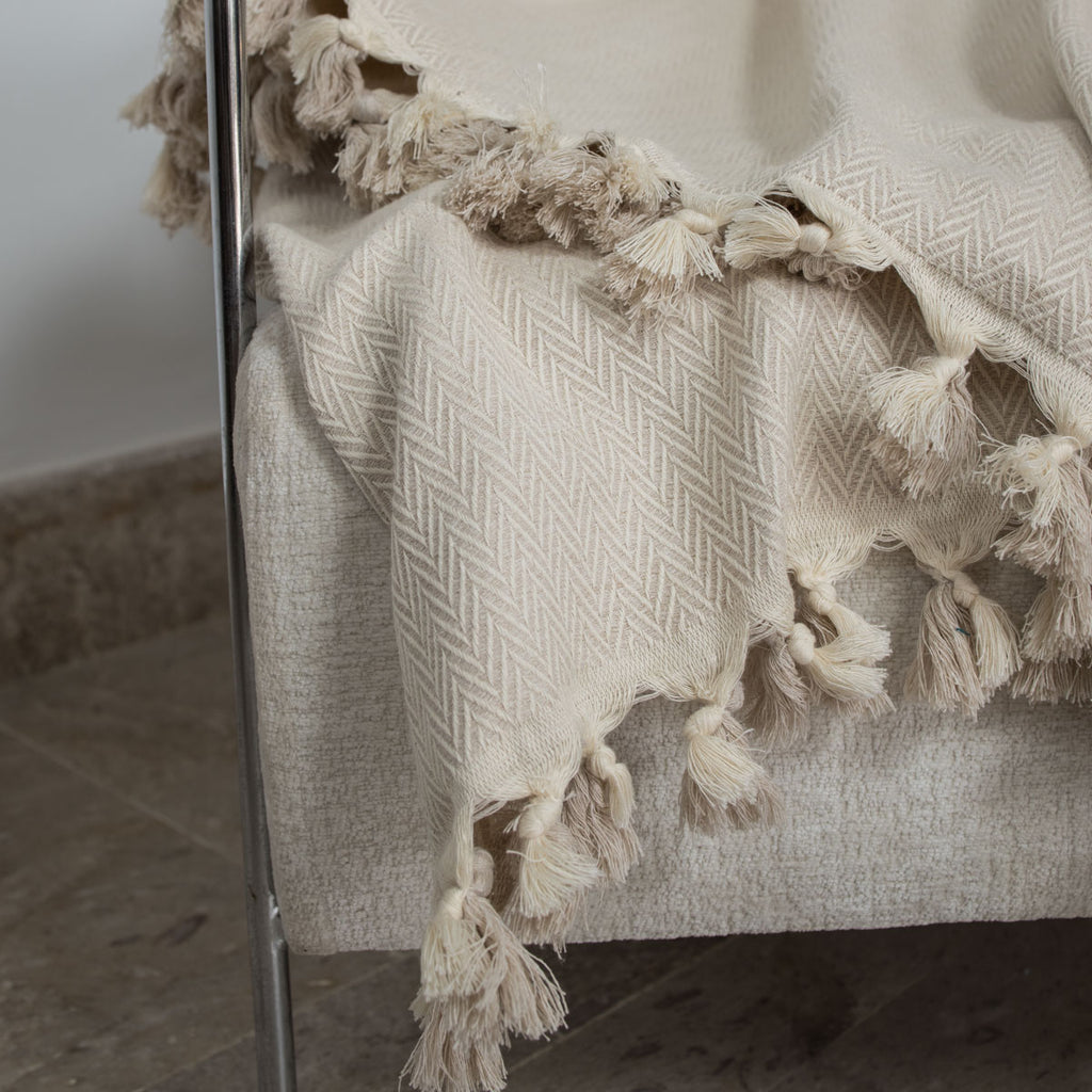 Set de 2 plaids coton 160x250 MEGEVE lin