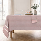 Nappe + 10 serviettes coton 160x400 SIENNA - rouge tomette