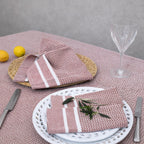 Nappe + 10 serviettes coton 160x400 SIENNA - rouge tomette