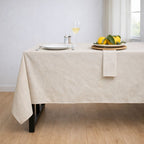 Nappe + 10 serviettes coton 180x400 COLETTE - taupe clair