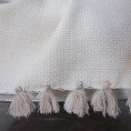 Plaid coton beige lin VERBIER - 130x170 cm