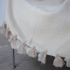 Plaid coton beige lin VERBIER - 130x170 cm
