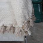 Plaid coton beige lin VERBIER - 130x170 cm