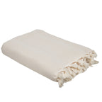 Plaid coton beige lin ZERMATT - 130x170 cm