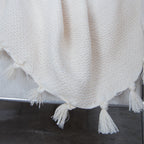 Plaid coton beige lin ZERMATT - 130x170 cm