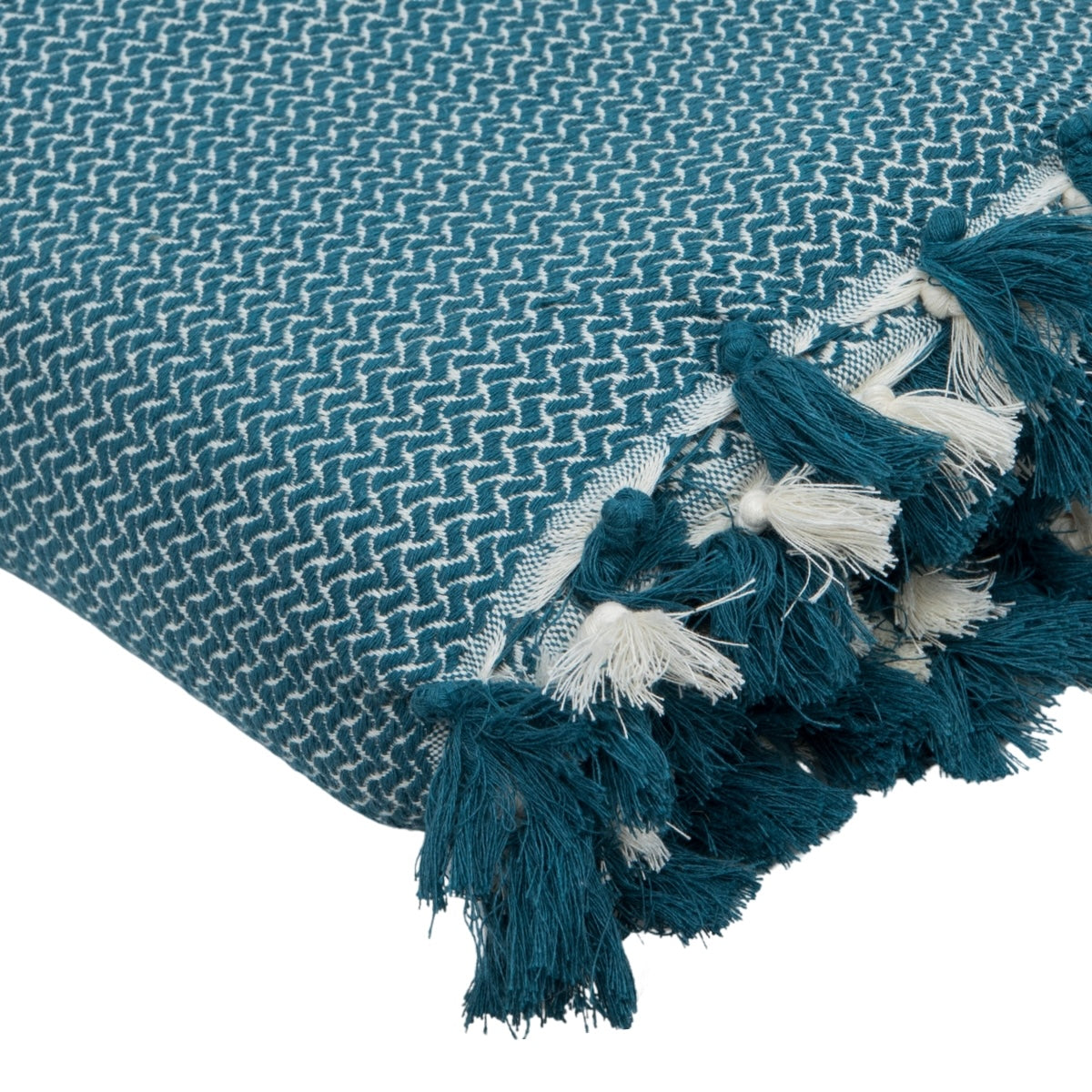 Plaid coton bleu pétrole VERBIER