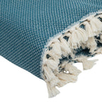 Plaid coton bleu pétrole ZERMATT - 130x170 cm