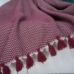 Plaid coton rouge bordeaux VERBIER - 130x170 cm
