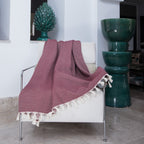 Plaid coton rouge bordeaux ZERMATT - 130x170 cm