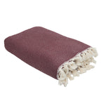 Plaid coton rouge bordeaux ZERMATT - 130x170 cm