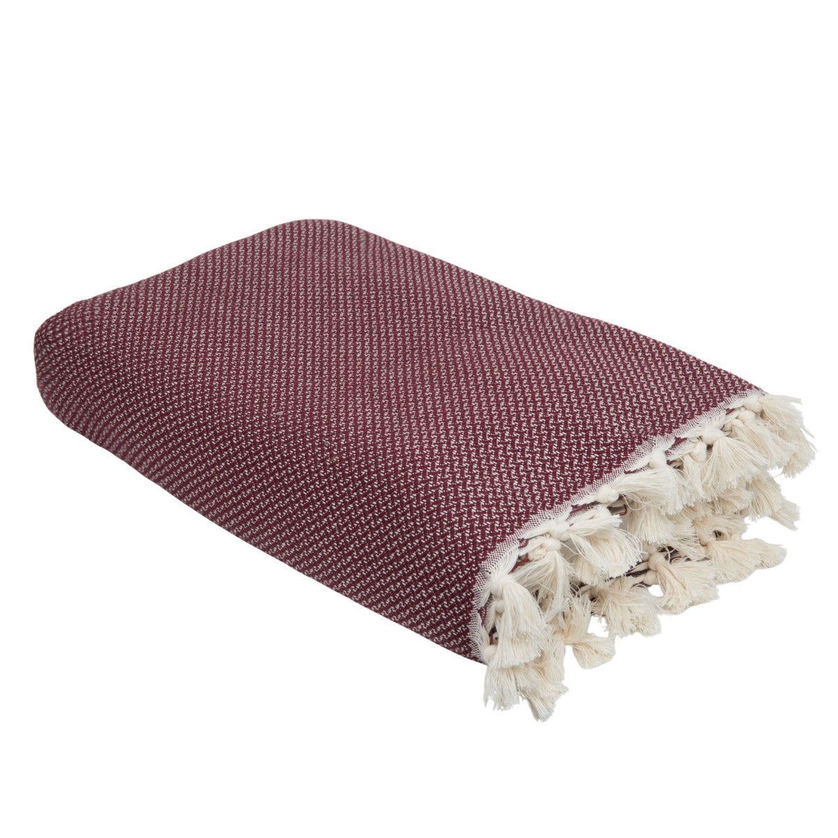 Plaid coton rouge bordeaux ZERMATT - 130x170 cm