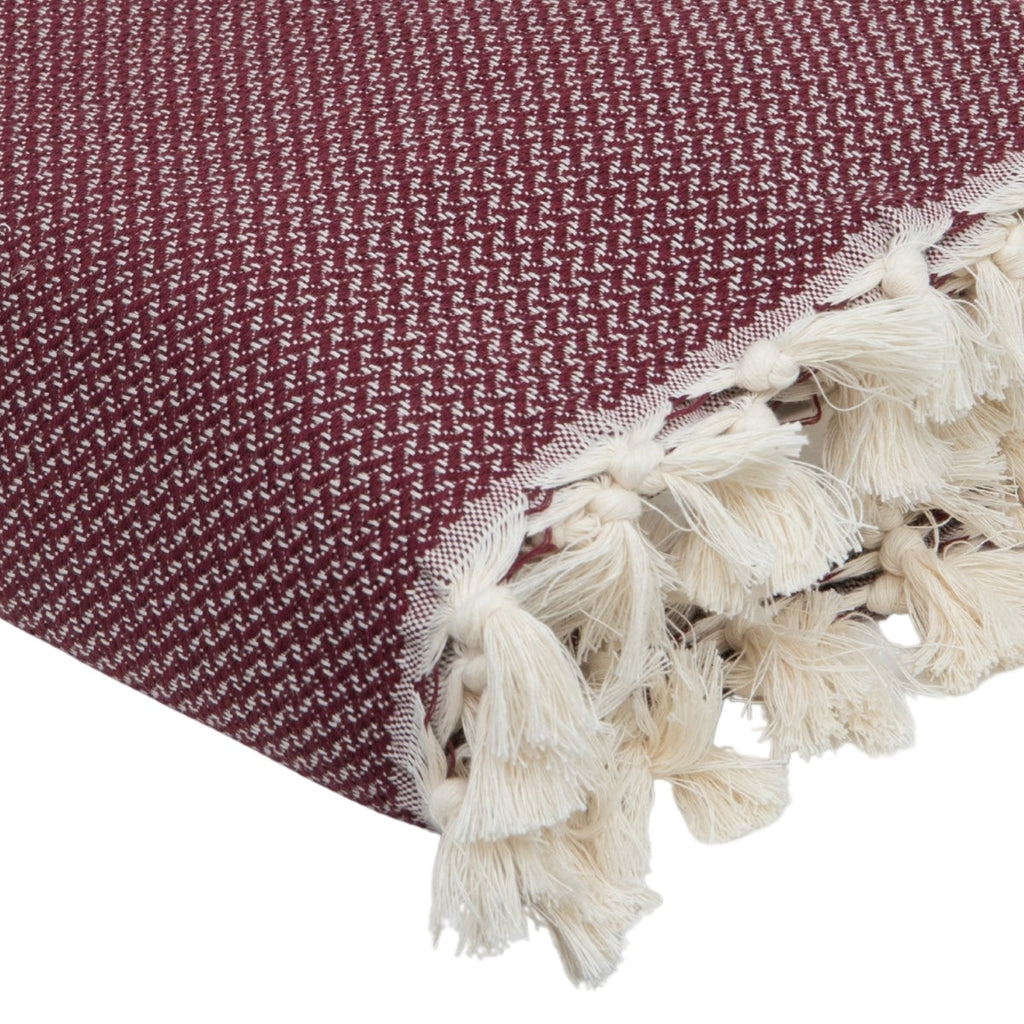 Plaid coton rouge bordeaux ZERMATT - 130x170 cm