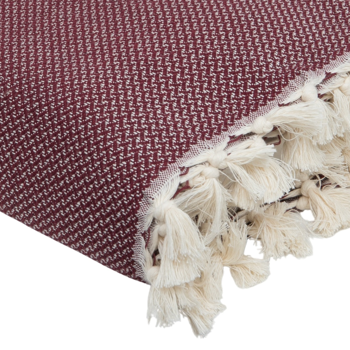 Plaid coton rouge bordeaux ZERMATT - 130x170 cm
