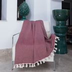 Plaid coton rouge bordeaux ZERMATT - 130x170 cm